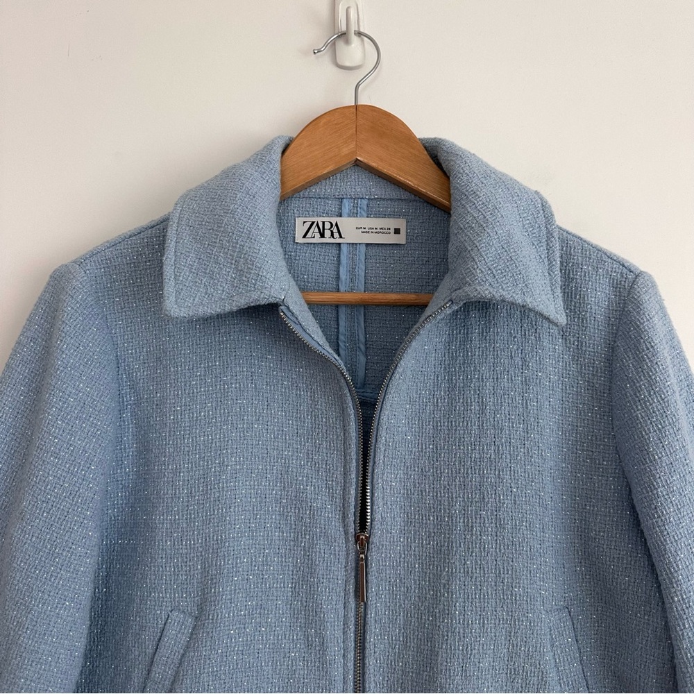 Zara Cropped Textured Jacket - Picture 7 of 16